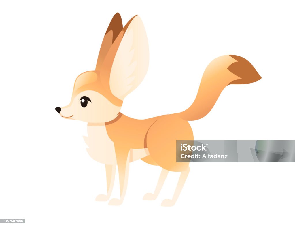 Dễ Thương Fennec Fox Phẳng Vector Minh Họa Hoạt Hình Động Vật ...