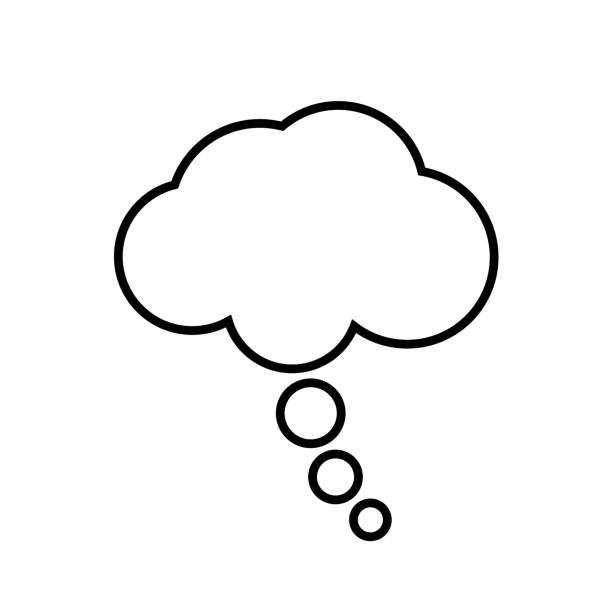 pusta bańka myślowa - thinking thought bubble thought cloud clip art stock illustrations