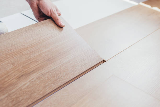 istock The sequence of technological methods for laying and installation of floating flooring - laminate 1162608171