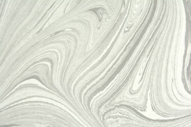 mix of a white and black paint, closeup. abstract marbling texture. handmade ebru technique. - marbled effect paper book book cover imagens e fotografias de stock