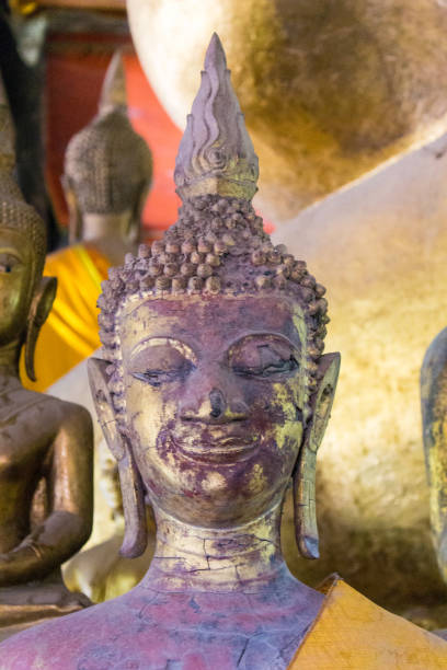 istock Buddha statue art in various temples in Laos. 1162609381