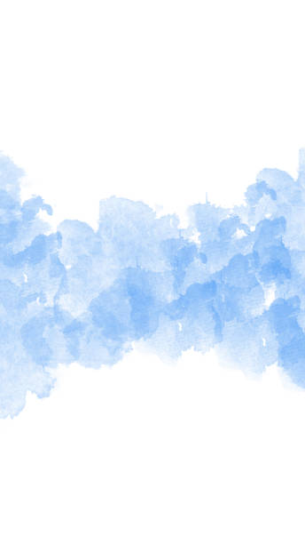 istock Blue watercolor abstraction on white paper 1162609753