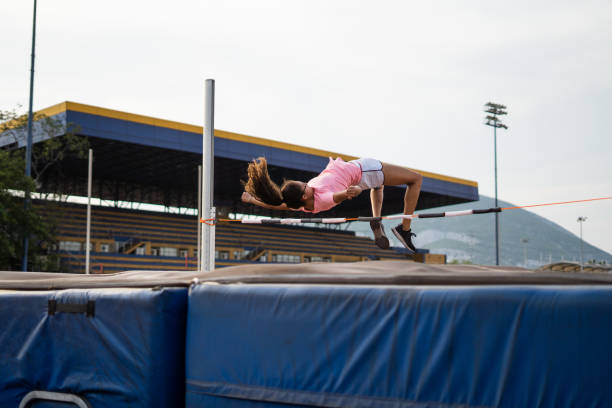 istock College student training high jump with equipment 1162609881