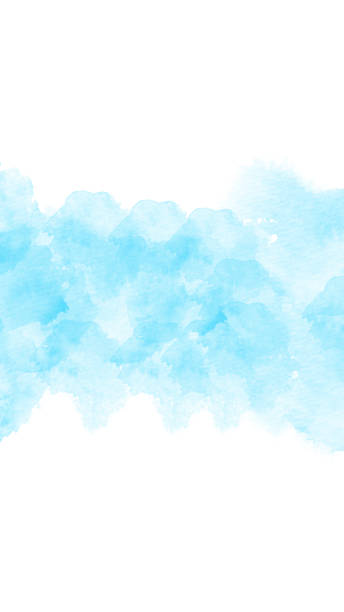 istock Blue watercolor abstraction on white paper 1162609936