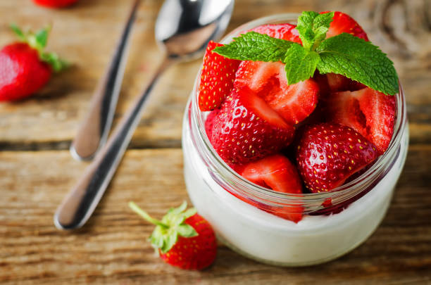 istock Greek yogurt strawberry parfaits with fresh berries 1162612932