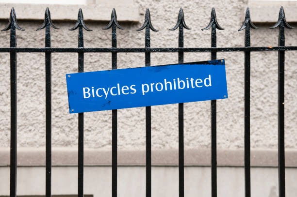 istock Sign on an iron fence 