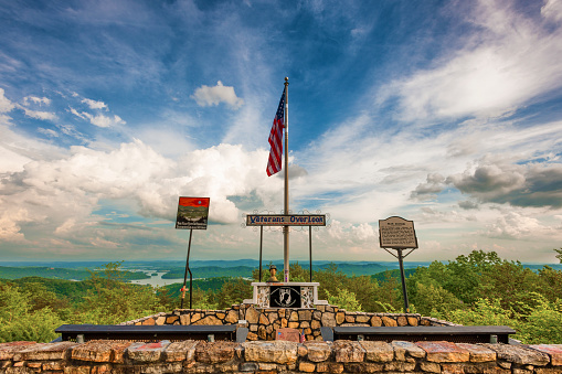 Bean Station,Tennessee,USA - May 30,2019: This moving memorial of all veterans is an overlook providing breath taking view of the valley below.