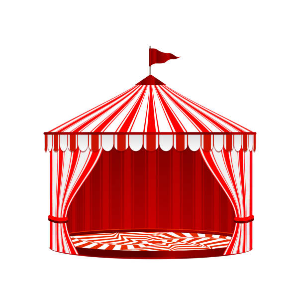 istock Circus Striped Tent On White Background. Circus Vintage Collection. 1162618050