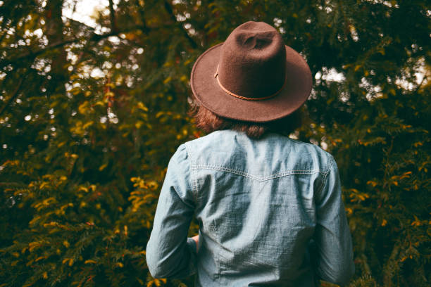 Young woman in forest background