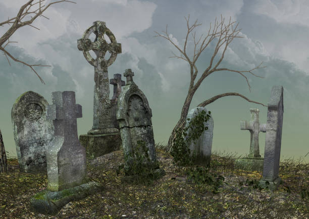 istock Cemetery with abandoned tombs. 1162621759