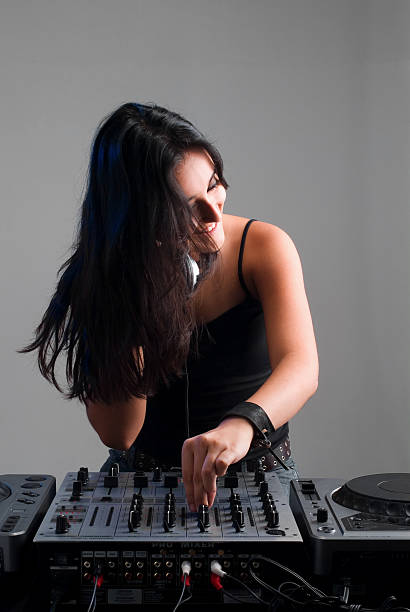 istock Girl with dj equipment. 116262561