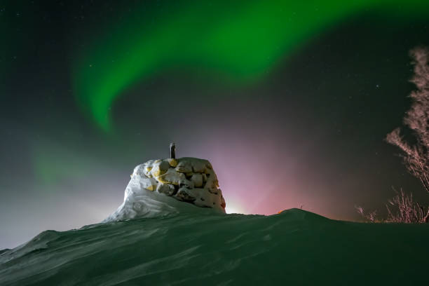 istock Aurora borealis above the Norway Finland border 1162626650