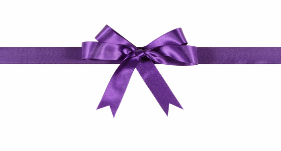 Hand tied ribbon and bow in purple satin.  I have one of the largest collections of decorative ribbons available at iStock. To see my complete collection please CLICK HERE.  Alternative version of this ribbon shown below: