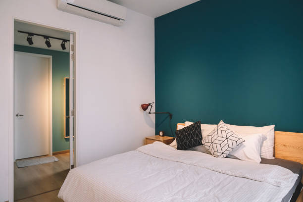 istock Bedroom with Queen size bed, pillow ans aircond 1162635869
