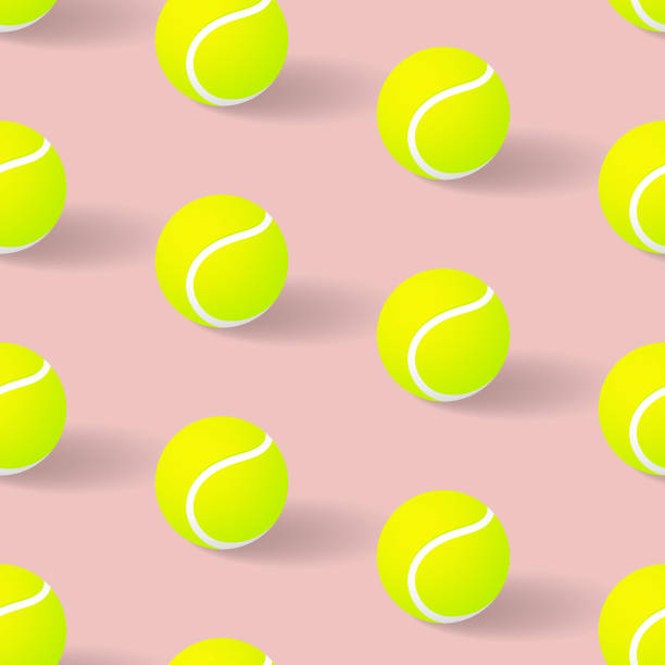теннисный мяч бесшовные шаблон - tennis tennis ball sphere ball stock illustrations
