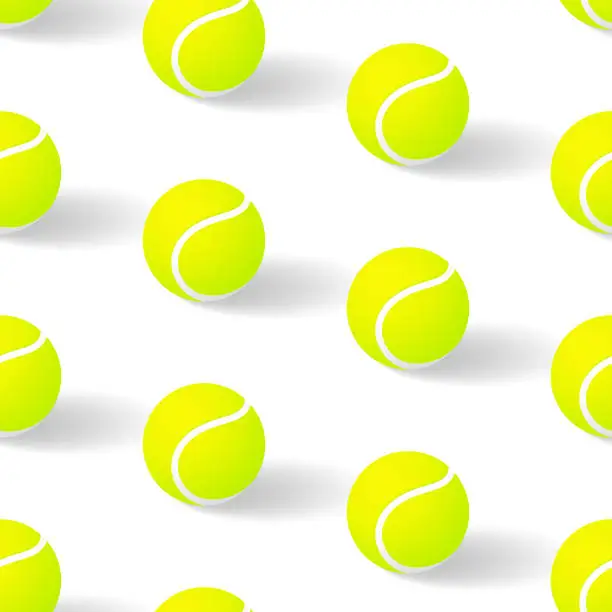 Vector illustration of Tennis Ball Seamless Pattern