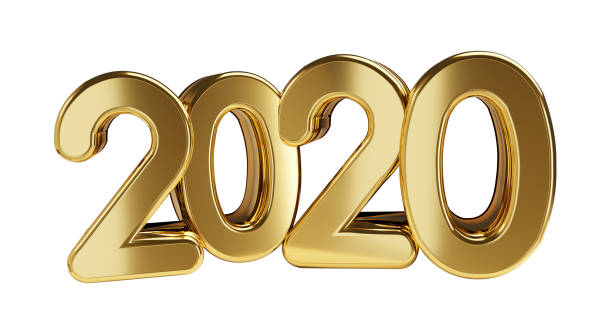 istock year 2020 bold letters golden 3d-illustration isolated on white 1162638585