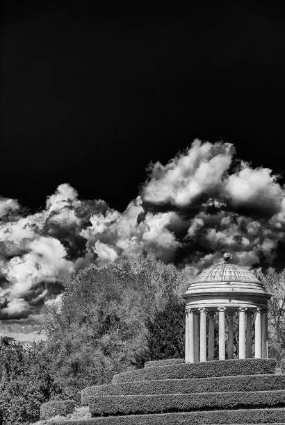 istock Neoclassical architecture and landscape in Vicenza (Black and White with copy space above) 1162642751