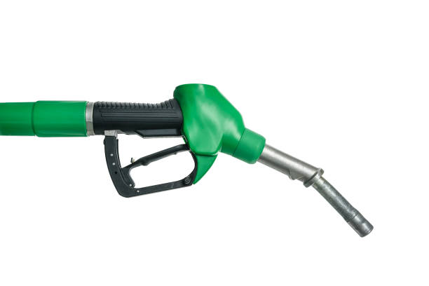 istock gas station. fuel pump nozzle isolated on white. 1162645727