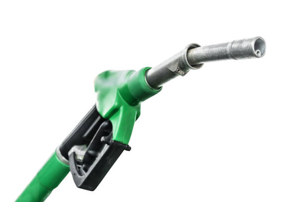 istock gas station. fuel pump nozzle isolated on white. 1162645730