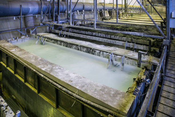 Etching acid containers for galvanizing metal parts in galvanic workshop