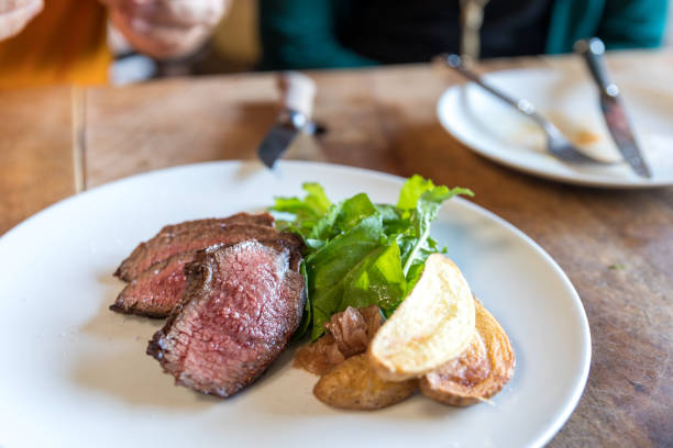 Barbecue Wagyu Point Steak with coulotte, arugula, potato, shallot vinaigrette