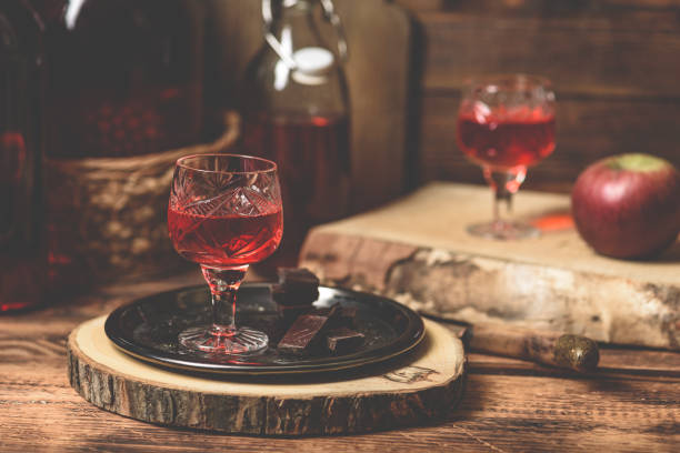 istock Homemade red currant nalewka and chocolate 1162651465