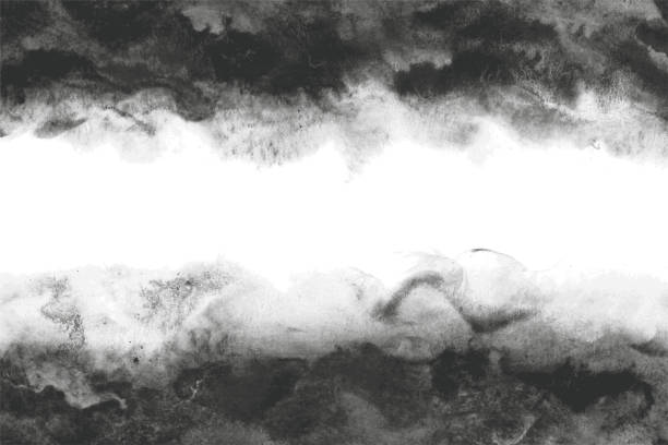 istock Japanese black ink watercolor abstract or grunge vintage hand paint background, vector illustration 1162654404
