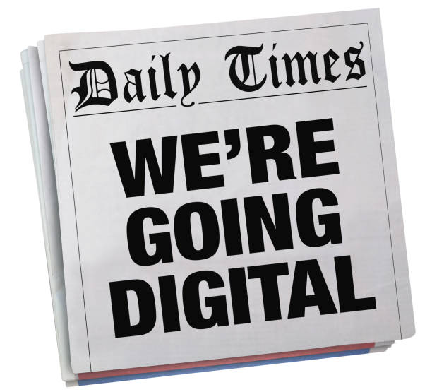 istock Were Going Digital Newspaper Headline Media 3d Illustration 1162654460