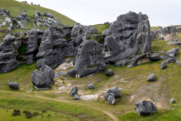 istock Rock formations at Castle Hill in Arthur's Pass National Park 1162658027