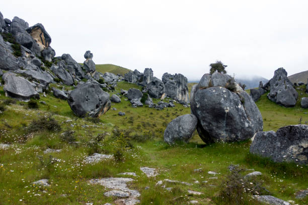 istock Rock formations at Castle Hill in Arthur's Pass National Park 1162658050