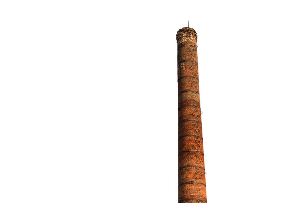 istock Red brick chimney isolated on white background 1162663522