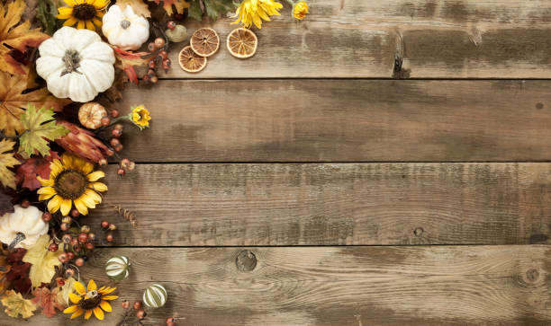 istock Autumn background on wood 1162665316