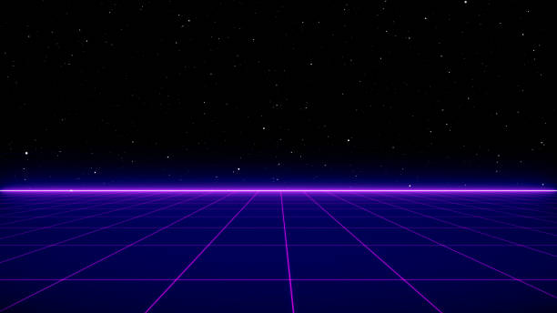 istock Retro Sci-Fi Background Futuristic landscape of the 80`s. Digital Cyber Surface. Suitable for design in the style of the 1980`s 1162666831