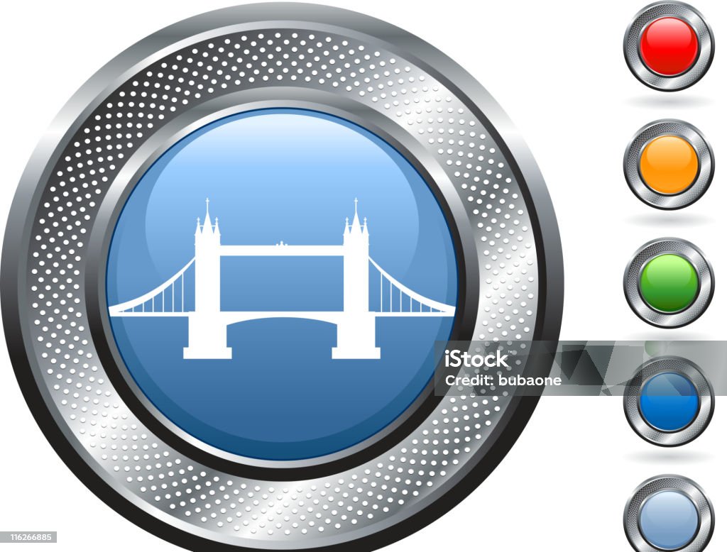 London Tower Bridge, arte vettoriale royalty-free su bottoni metallici - arte vettoriale royalty-free di Arancione