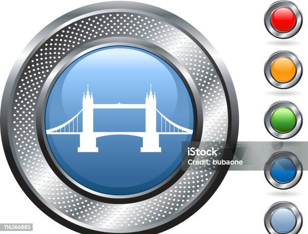 London Tower Bridge Arte Vettoriale Royaltyfree Su Bottoni Metallici - Immagini vettoriali stock e altre immagini di Arancione