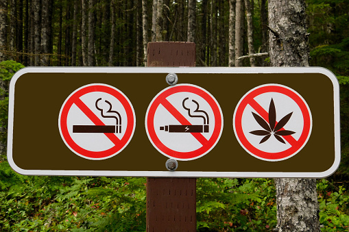 a picture of a No smoking, no vaping, no cannabis sign