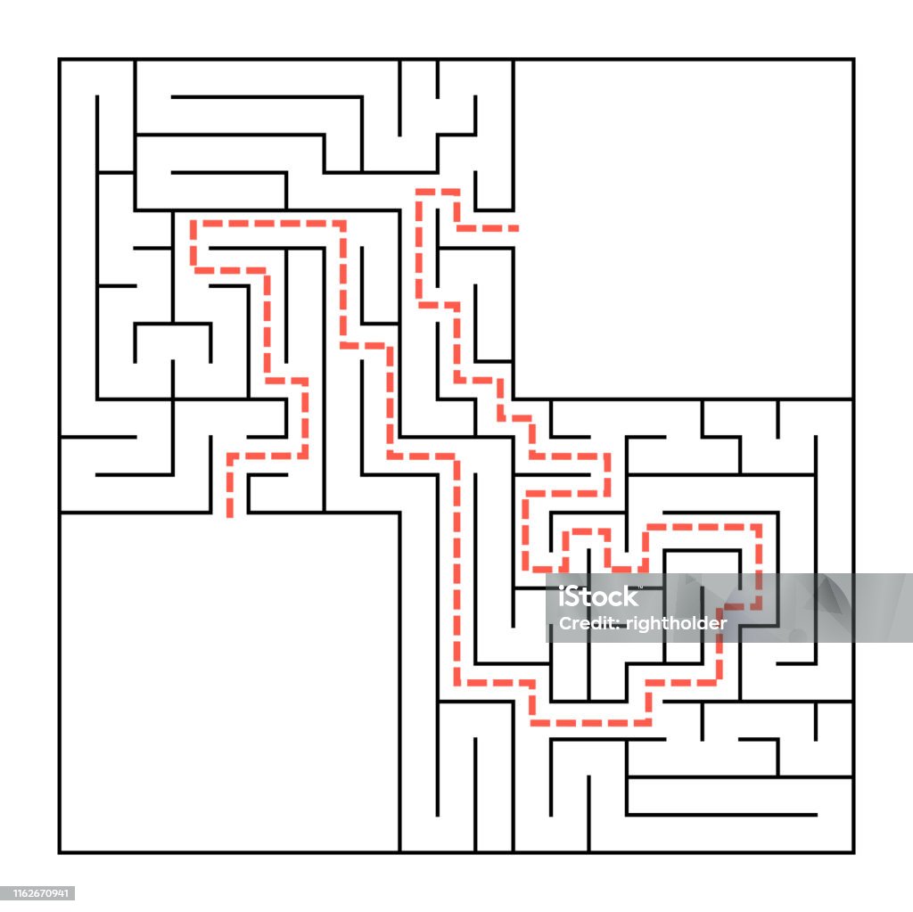 Labyrinth Simple Square A Square Labyrinth Simple Flat Vector Illustration Isolated On White ...