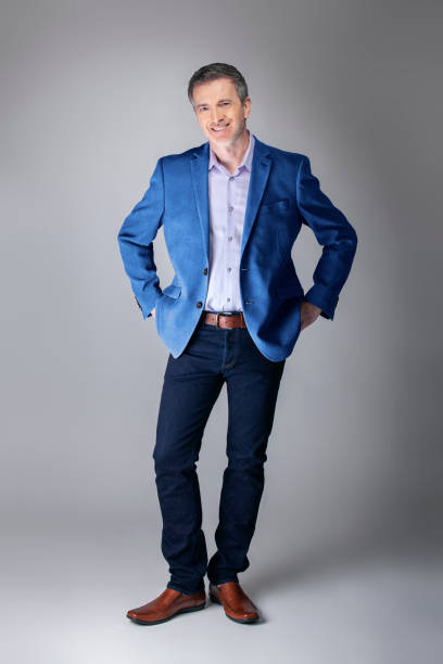 istock Posh Middle Aged Man Wearing a Navy or Royal Blue Jacket 1162671870