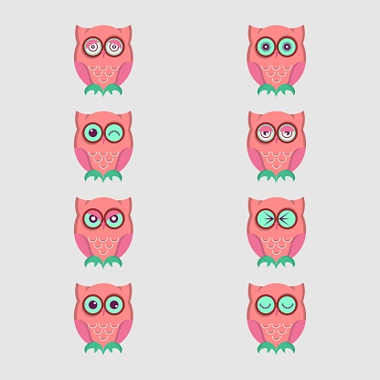 Face Emoji Cute Owl Background Stock Illustration - Download Image Now -  Anger, Animal, Animal Body Part - iStock