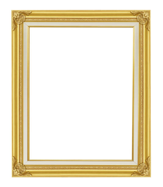 istock The antique gold frame on the white background 1162676958