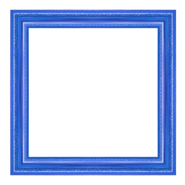 istock The antique blue frame on the white background 1162677168