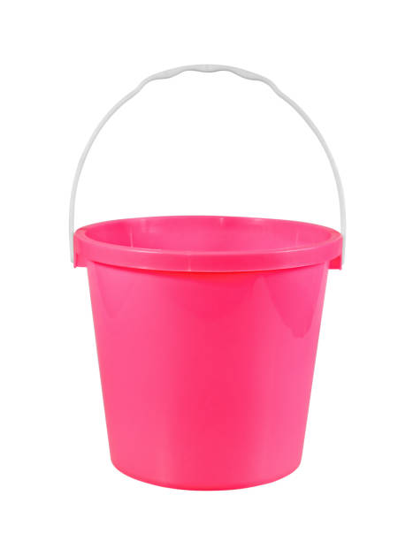istock empty pink plastic household bucket on a white background 1162679697
