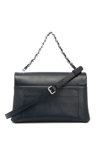 istock Black Leather Women Bag On White Background 1162681059