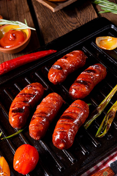 istock Chili chorizo ​​sausage with tomato bruschetta 1162683281