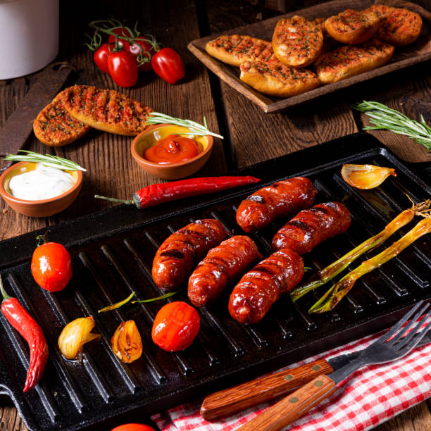 istock Chili chorizo ​​sausage with tomato bruschetta 1162683834