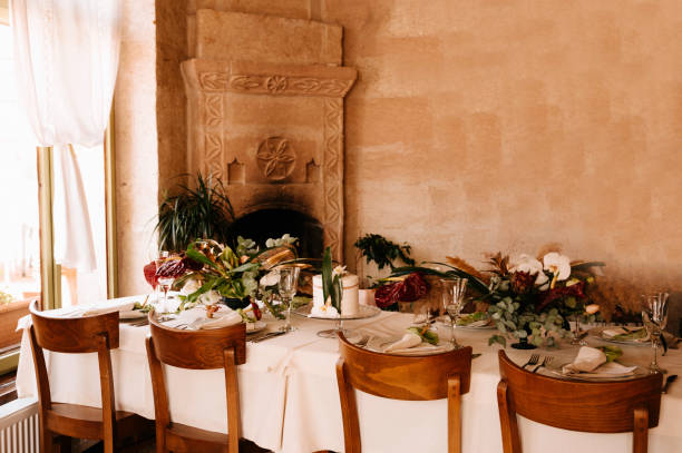 istock Festive wedding table setting.Table decoration on the wedding day 1162684137