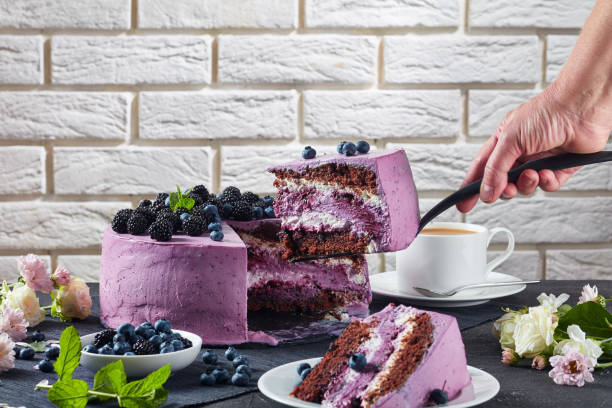 istock blueberry and blackberry sponge cake with cream cheese  inside 1162689037