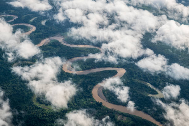 Sogeram River in Papua New Guinea stock photo