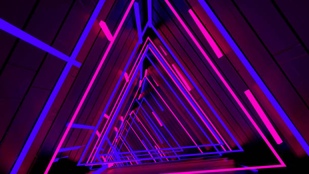istock Running In Neon Light Triangle Tunnel 01 1162691422